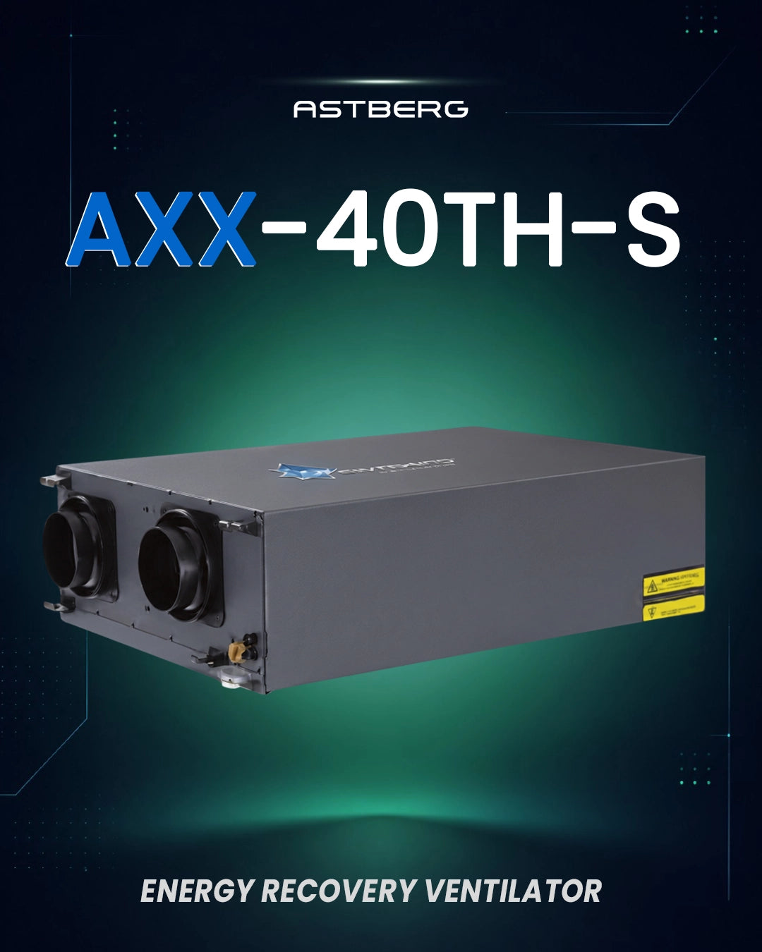 ASTBERG ERV HRV+ DEHUMIDIFIER ENERGY HEAT RECOVERY FRESHAIR VENTILATION-AXX-40TH-S-400 CMH
