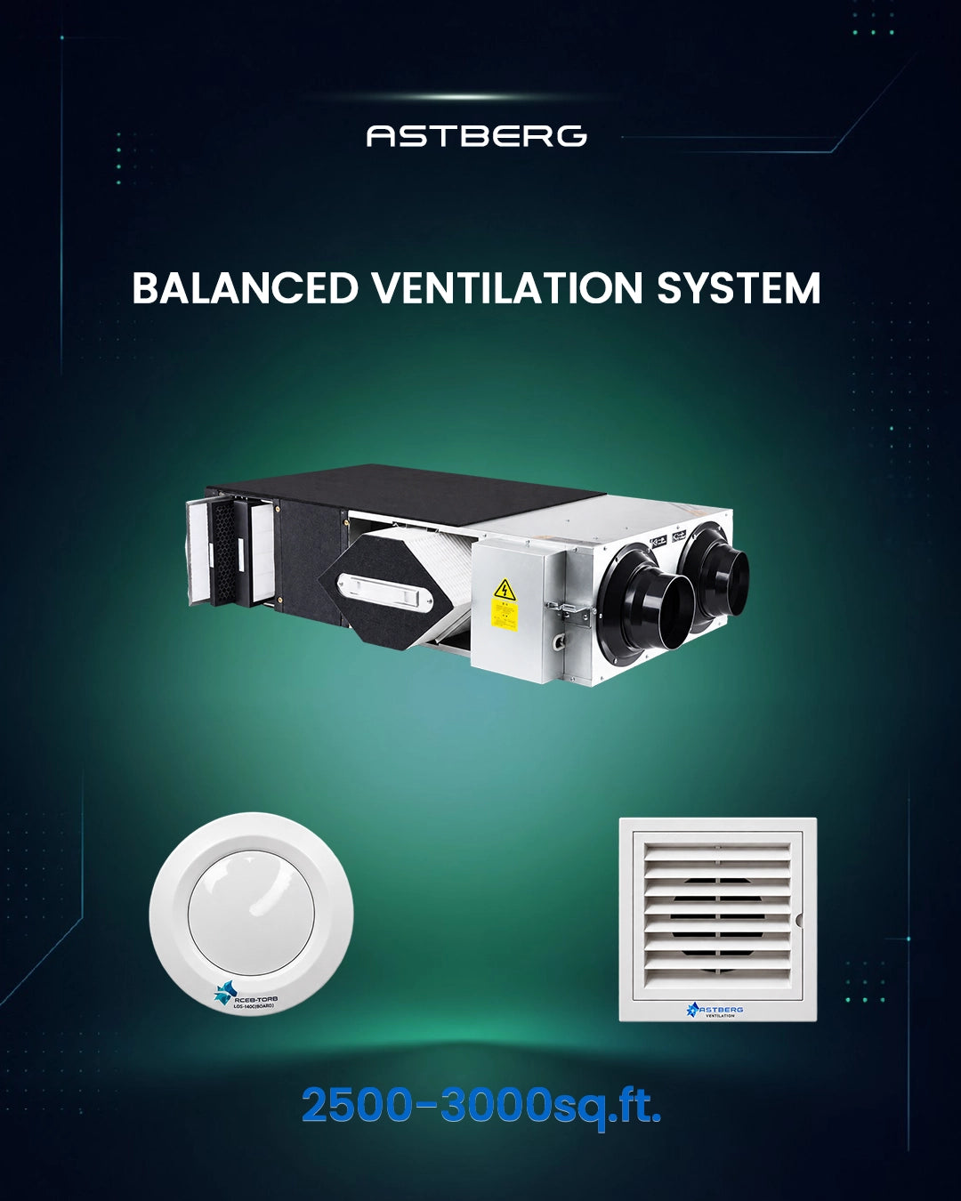 BALANCED VENTILATION SYSTEM FOR 2500-3000 (Sq. ft.) RESIDENTIAL OR SEMI-COMMERCIAL