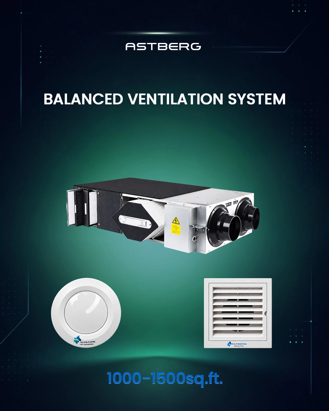 BALANCED VENTILATION SYSTEM FOR 1000-1500 (Sq. ft.) RESIDENTIAL OR SEMI-COMMERCIAL