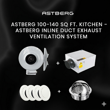 ASTBERG  100-140 SQ KITCHEN- ASTBERG INLINE DUCT EXHAUST VENTILATION SYSTEM