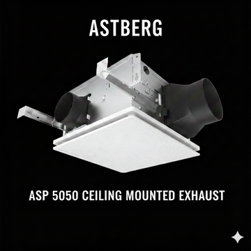 ASTBERG MULTI POINT CEILING EXHAUST VENTILATION FAN ASP5050 100MM/4" 200CMH
