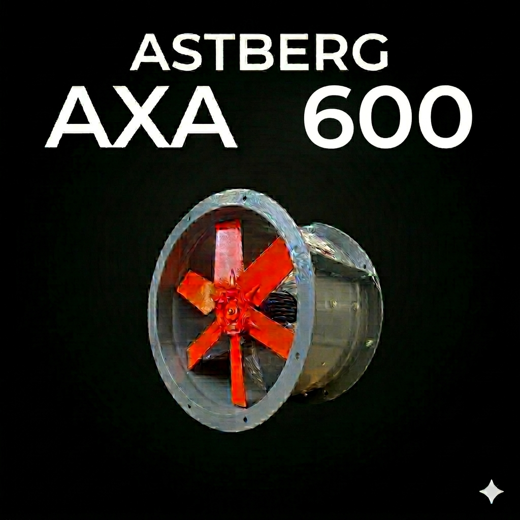 ASTBERG'S TUBE AXIAL FAN  AXA600 FOR COMMERCIAL VENTILATION OPERATIONS