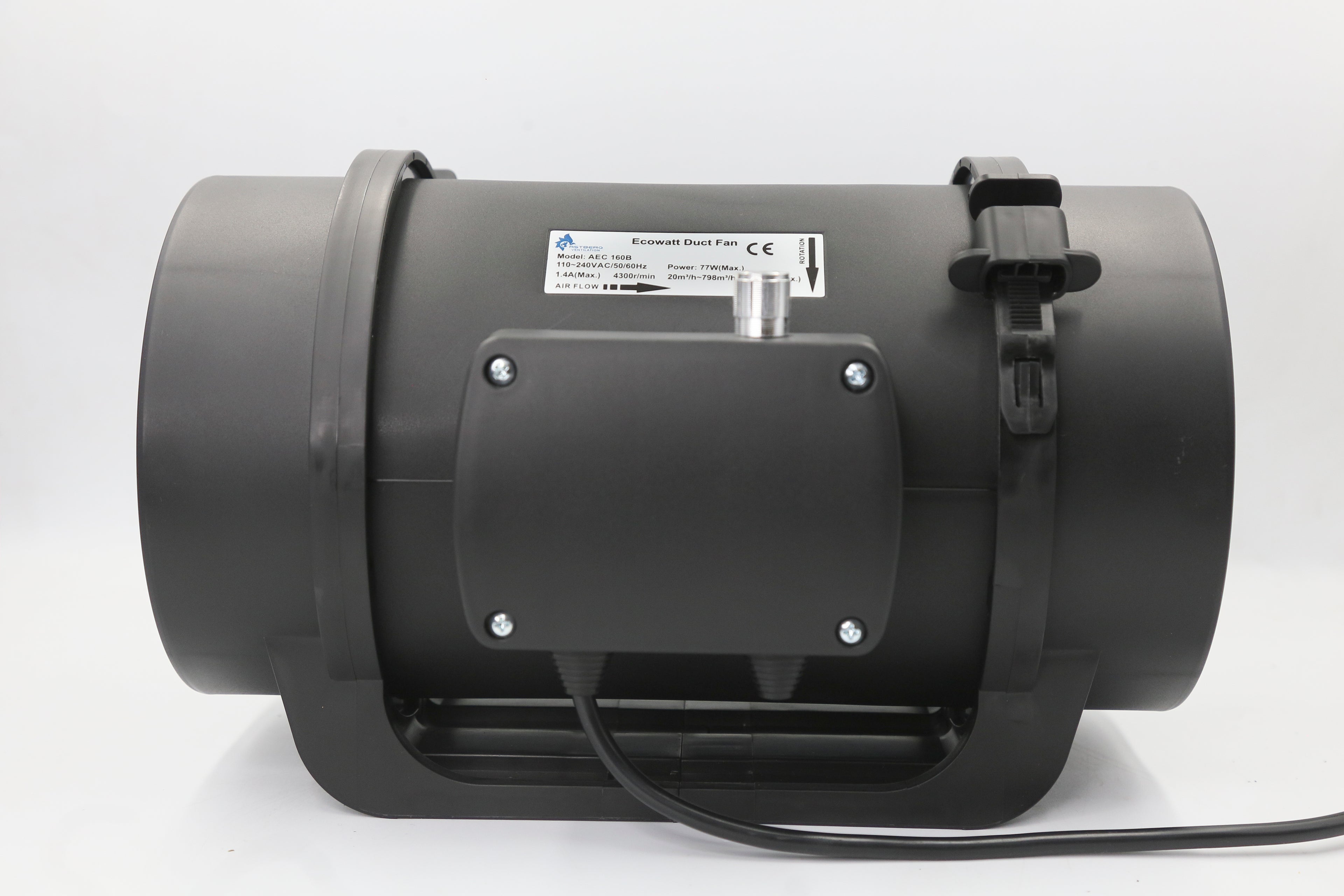 ASTBERG EC MOTOR SILENT MIXFLOW INLINE DUCT VENTILATION FAN WITH REGULATOR AEC160  20-798CMH 160MM