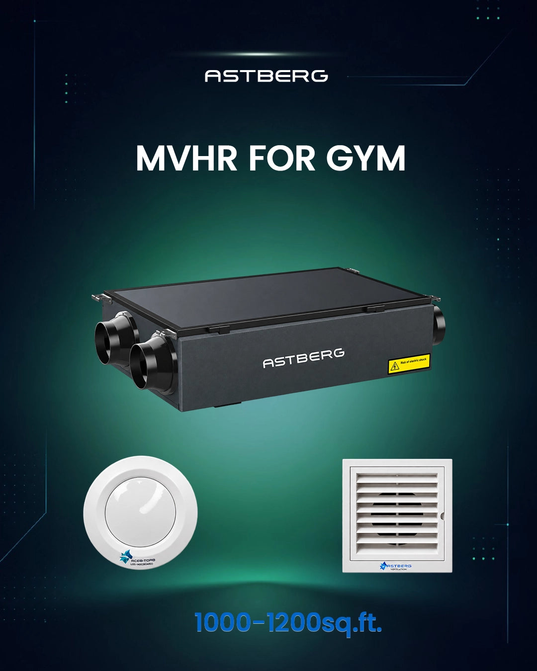 MVHR FOR GYM UPTO 1000-1200* Sq. ft. or upto 40* NO. OF PEOPLE