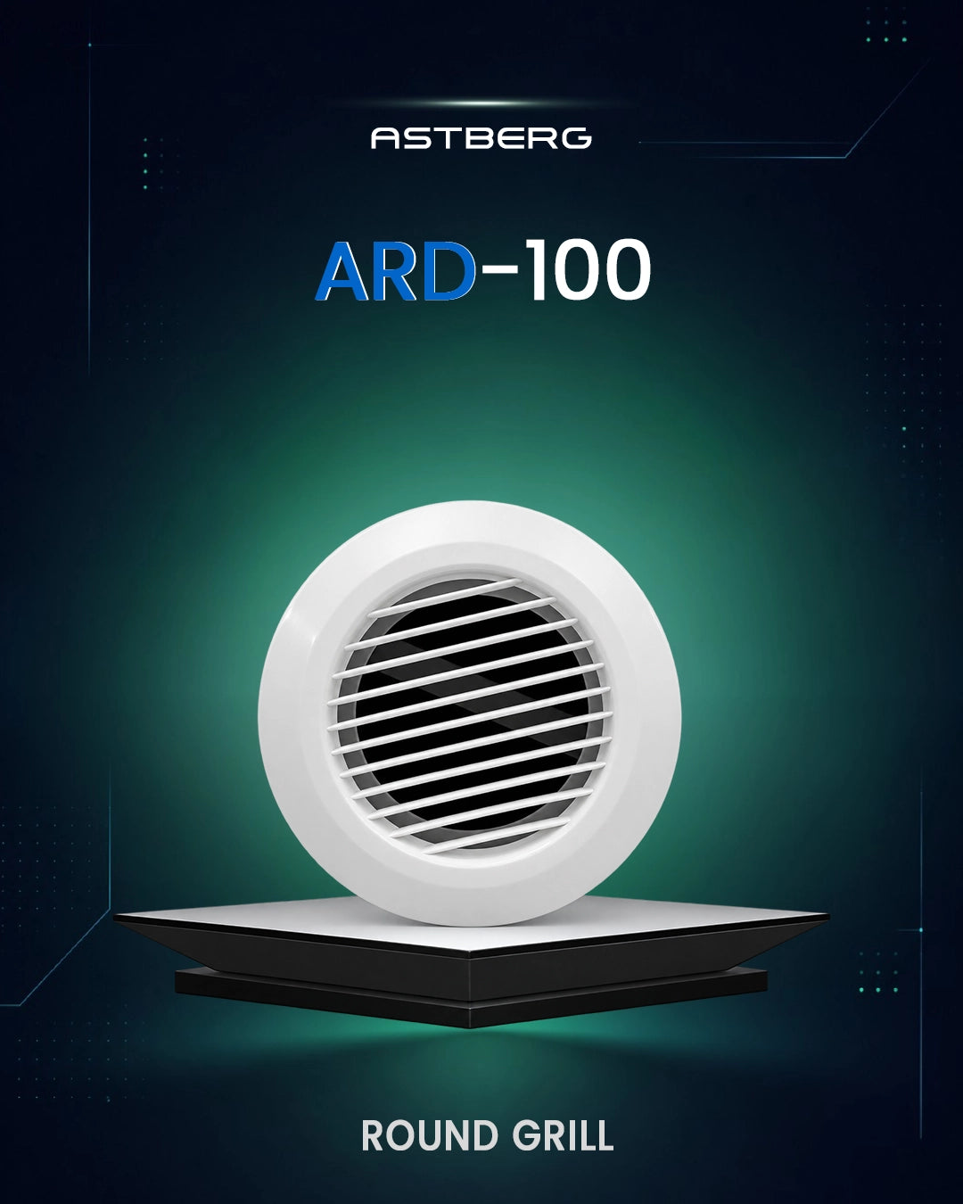 ASTBERG SUPPLY ROUND GRILL DIFFUSER 100MM 4"-ARD100