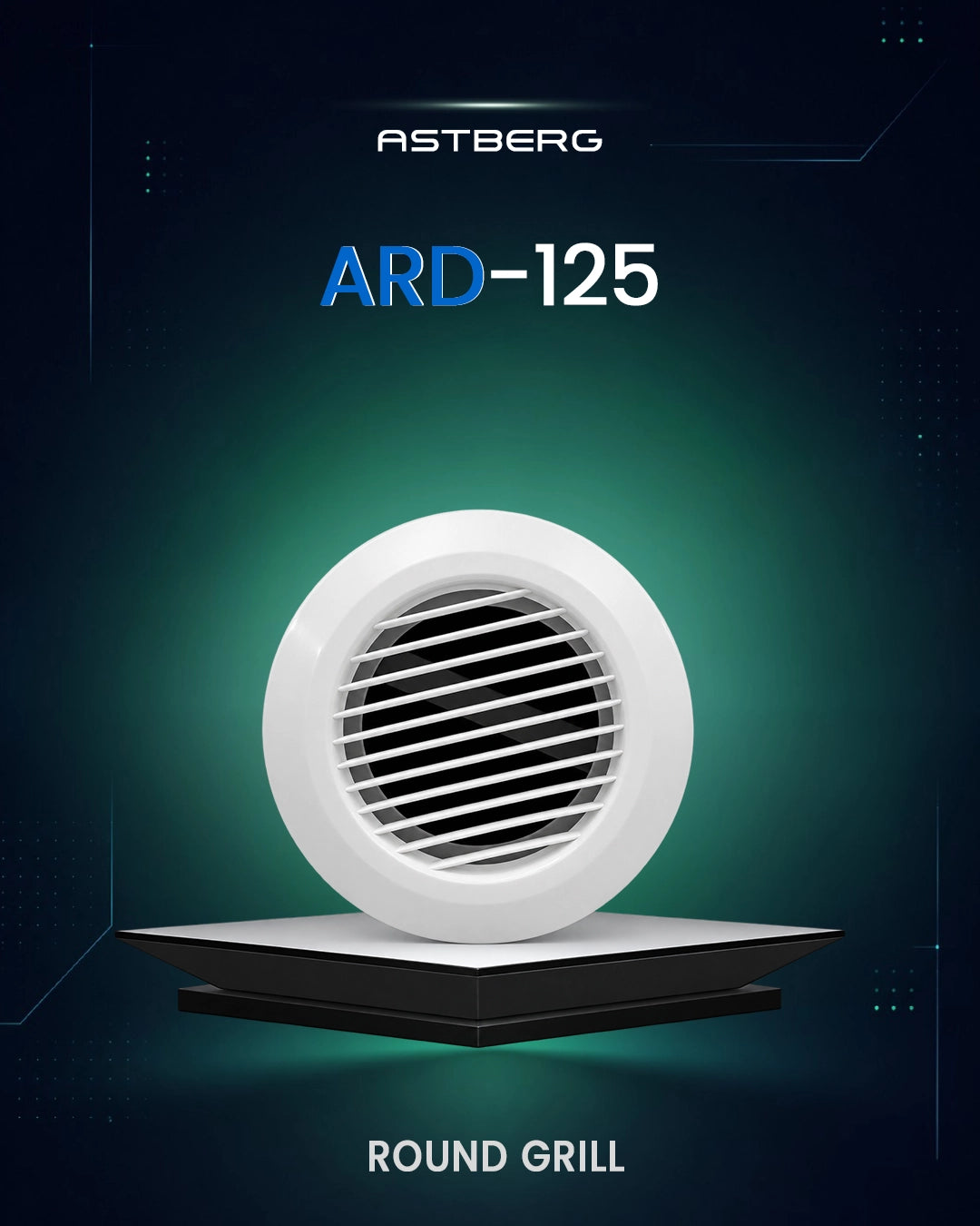 ASTBERG SUPPLY ROUND GRILL DIFFUSER 5" 125MM-ARD125