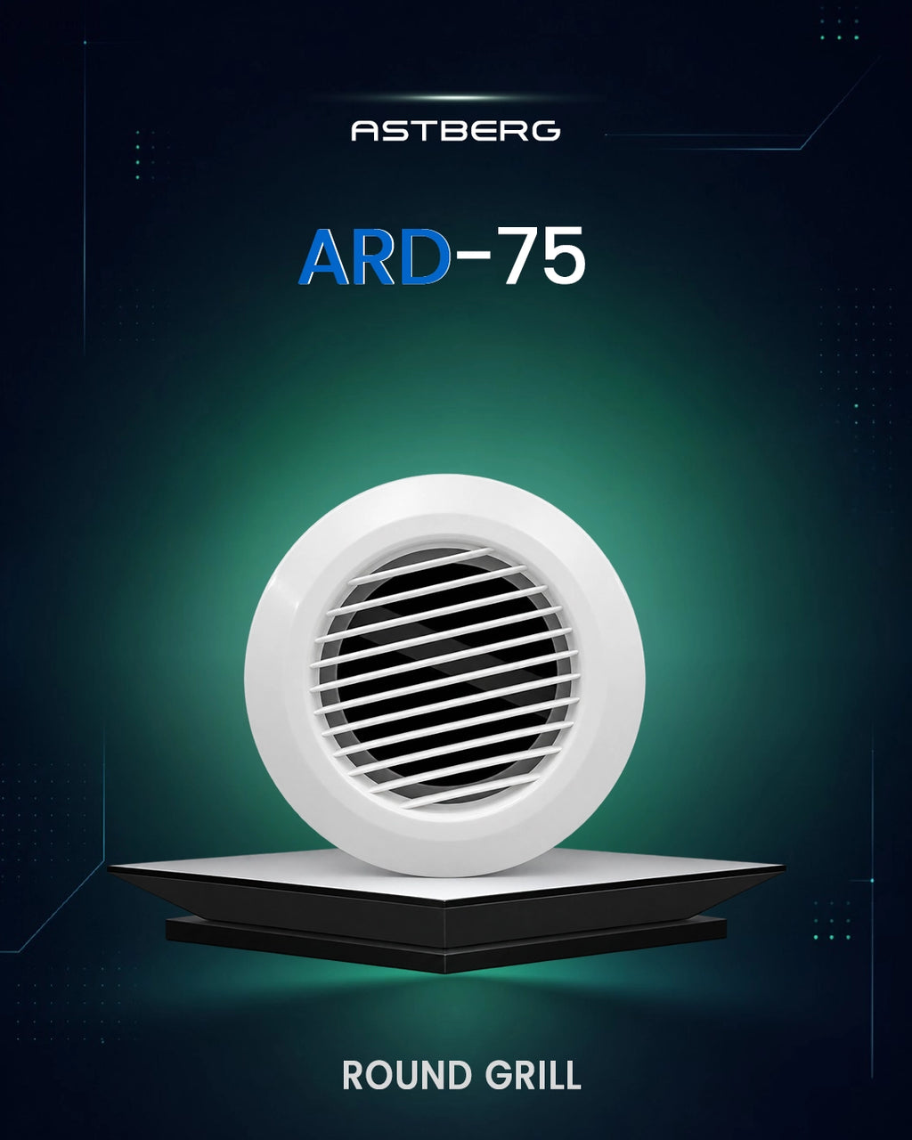 ASTBERG SUPPLY ROUND GRILL DIFFUSER 75MM 3"-ARD75