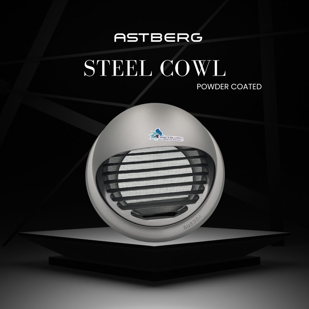 ASTBERG POWDER COATED STEEL OUTER PIPE COWL SS304 150MM 6"