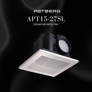ASTBERG ABS SILENT CEILING MOUNTED CASSTTE EXHAUST VENTILATION FAN  APT15-27 300CMH 150MM 6"