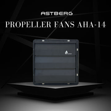 Astberg AHA14 12X12 POWDER COATED PROPELLER WALL EXHAUST VENTILATION FAN WITH SHUTTERS 710CMH