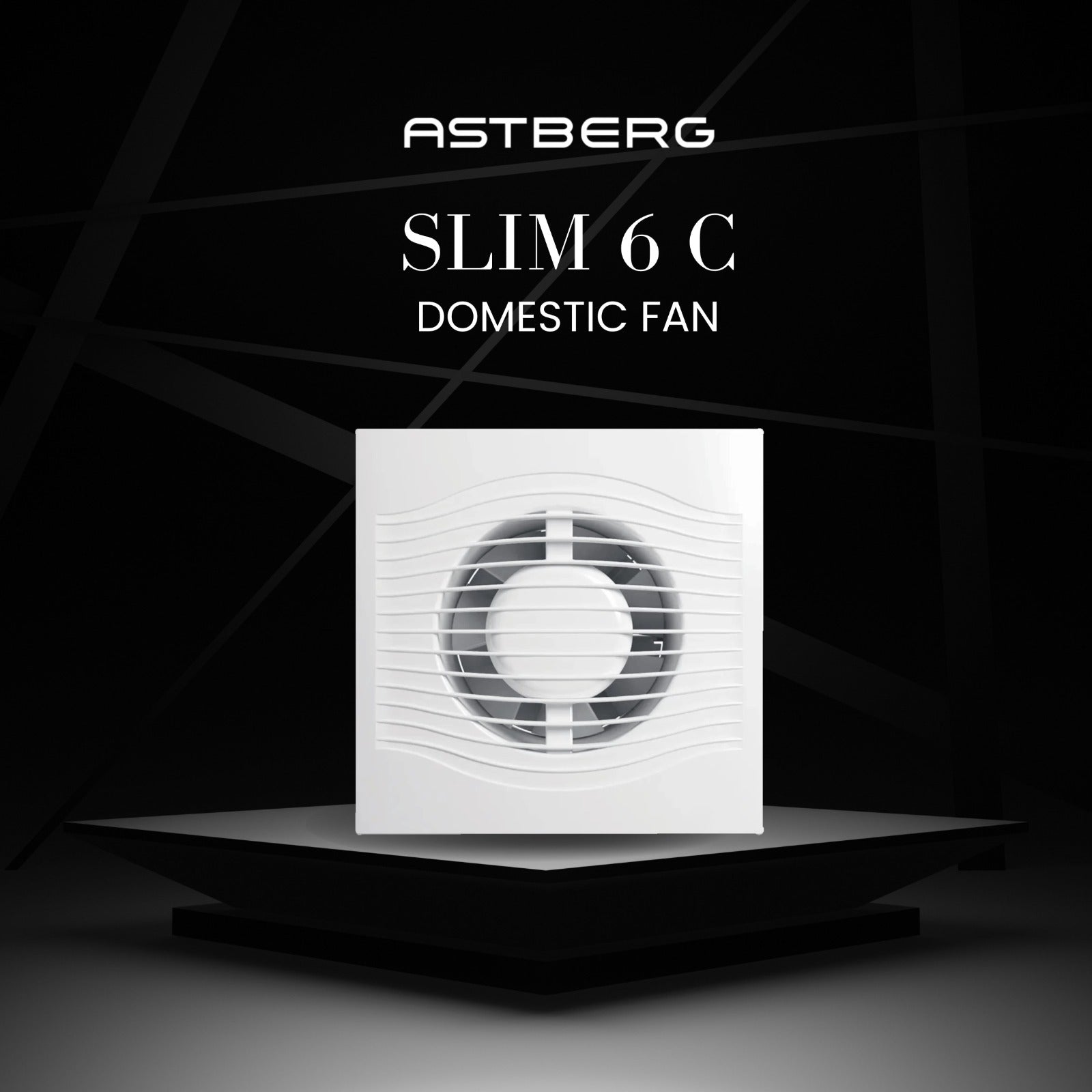 ASTBERG SLIM 6C PIPE/WALL/CEILING  EXHAUST VENTILATION FAN 250 CMH 150MM 6"