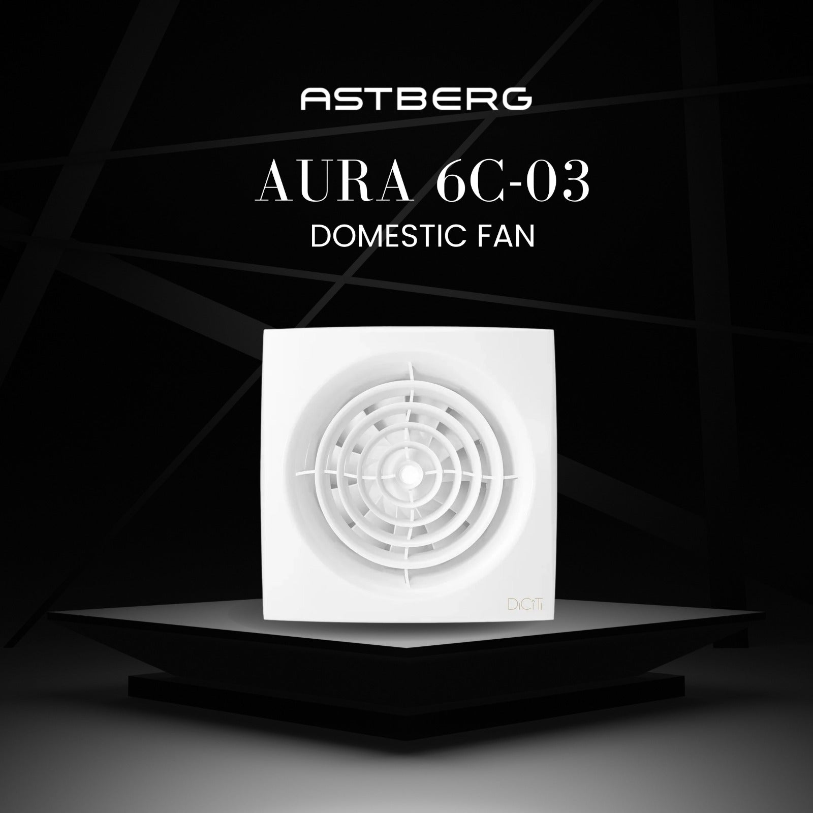 ASTBERG AURA 6C  PIPE/WALL/CEILING  EXHAUST VENTILATION FAN 320CMH 150MM 6"