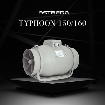 ASTBERG SILENT HEAVY DUTY MIXFLOW CIRCULAR INLINE DUCT VENTILATION FAN TYPHOON100 250CMH 100MM 4"