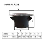 ASTBERG ROTATING DIFFUSER  SUPPLY GRILL VENT CEILING CAP CFM CONTROLLER 150MM 6" (Grey Color)-ARD150