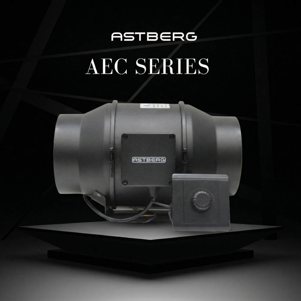 ASTBERG EC MOTOR SILENT MIXFLOW CIRCULAR INLINE VENTILATION FAN WITH REGULATOR AND VARIABLE SPEED AEC150 530CMH 150MM 6"