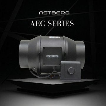 ASTBERG EC MOTOR SILENT MIXFLOW CIRCULAR INLINE VENTILATION FAN WITH REGULATOR AND VARIABLE SPEED AEC150 530CMH 150MM 6"