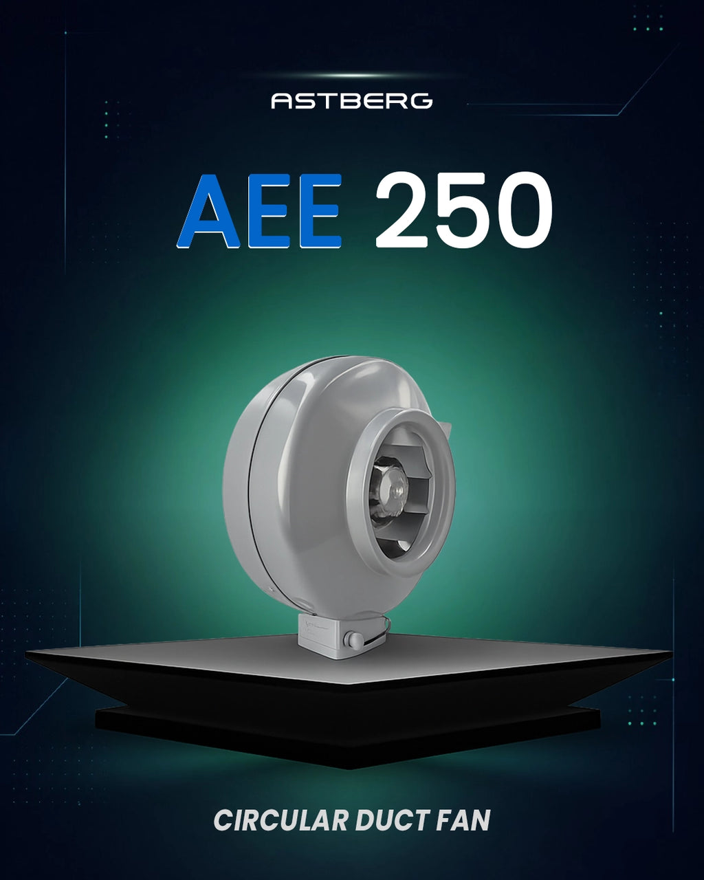 Astberg AEE250G Circular Inline Duct Fans  (250 mm / 10") | 1050 m³/h | 618 CFM