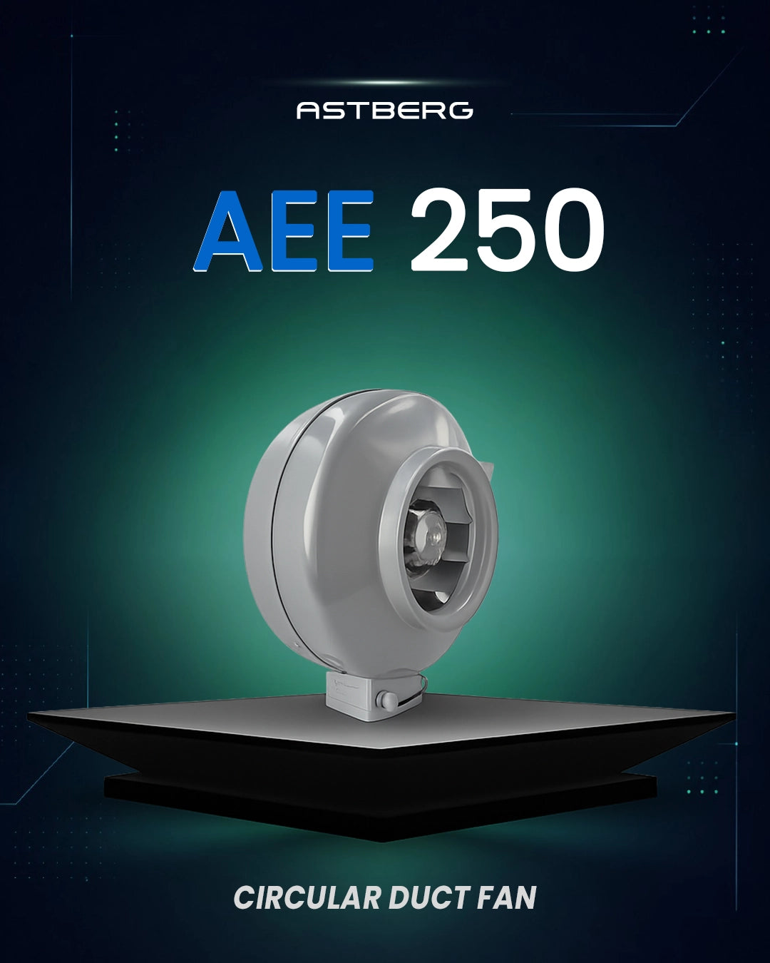 Astberg AEE250G Circular Inline Duct Fans  (250 mm / 10") | 1050 m³/h | 618 CFM
