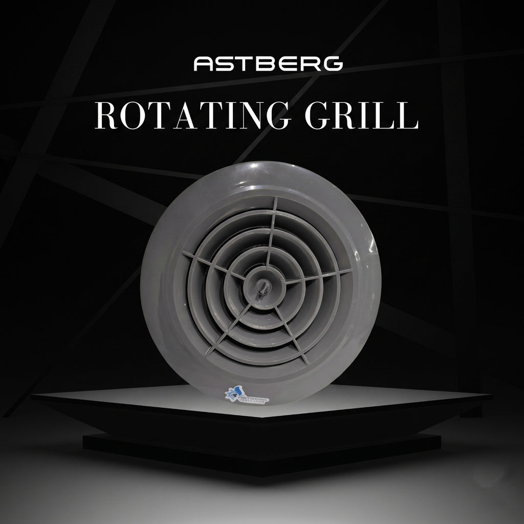 ASTBERG ROTATING DIFFUSER  SUPPLY GRILL VENT CEILING CAP CFM CONTROLLER 150MM 6" (Grey Color)-ARD150