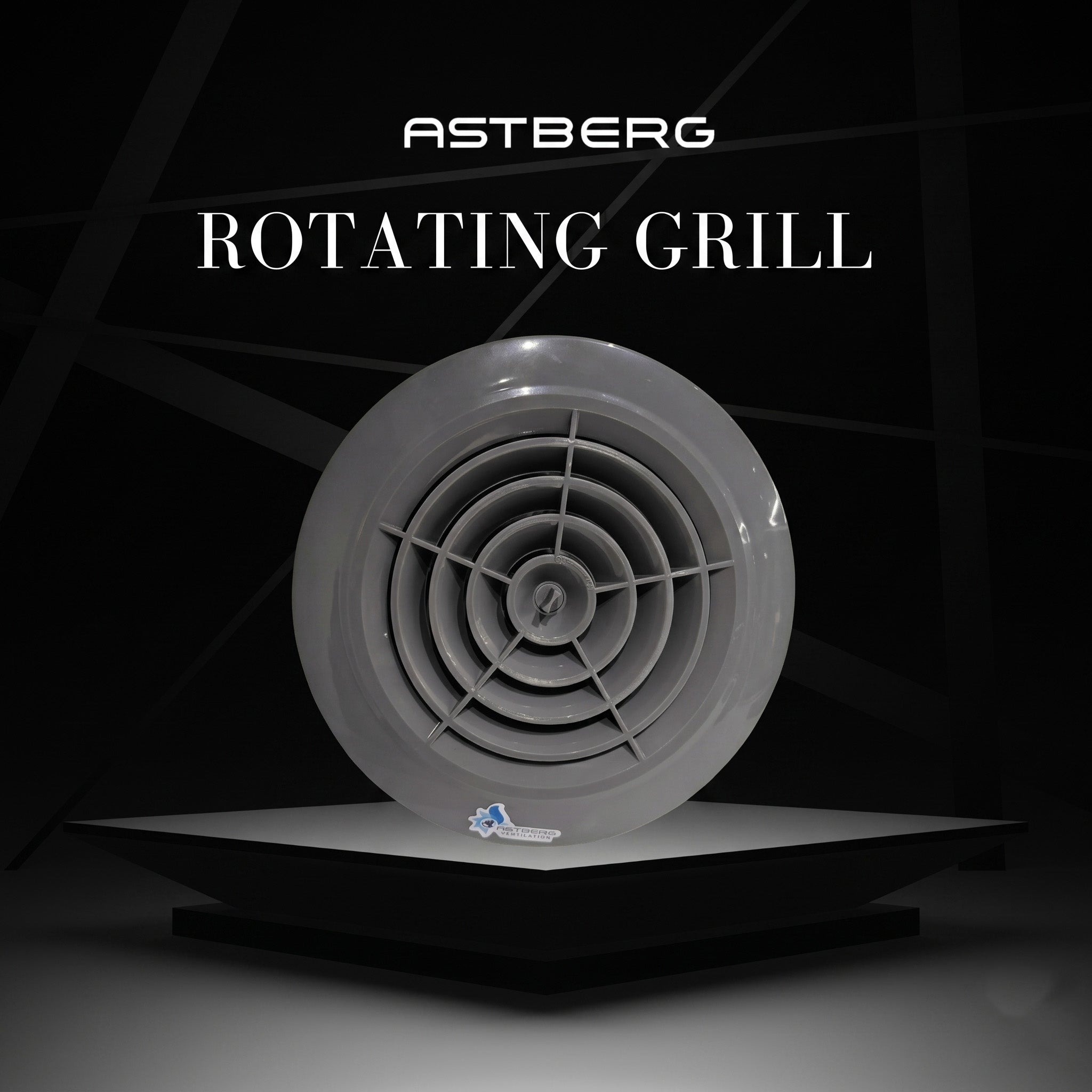 ASTBERG ROTATING DIFFUSER  SUPPLY GRILL VENT CEILING CAP CFM CONTROLLER 150MM 6" (Grey Color)-ARD150