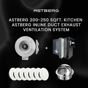 ASTBERG 200-250 SQ FT. KITCHEN- ASTBERG INLINE DUCT EXHAUST VENTILATION SYSTEM