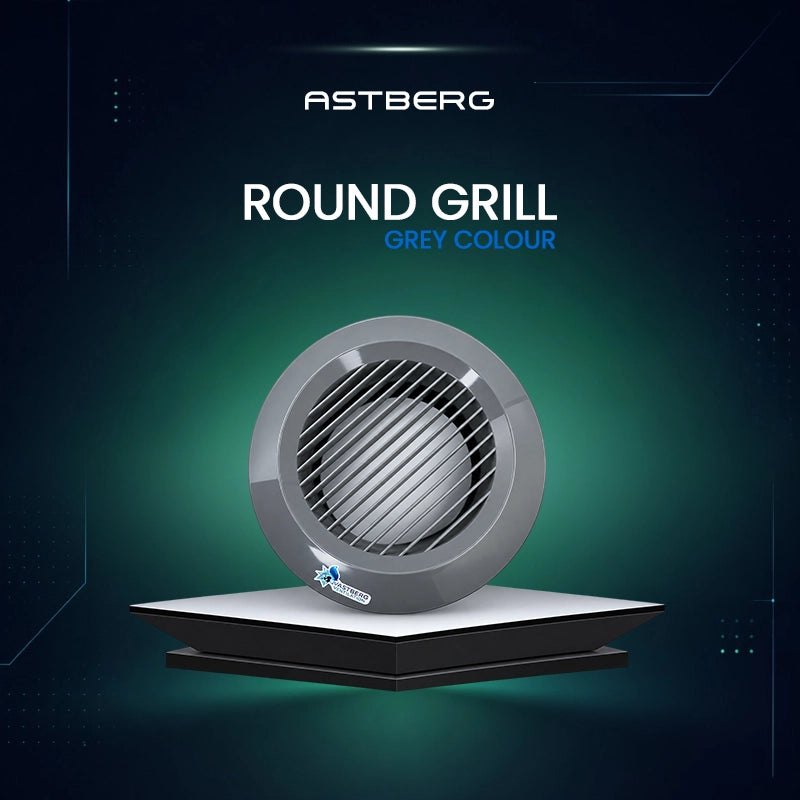 ASTBERG SUPPLY ROUND GRILL DIFFUSER GREY COLOUR 150MM 6""