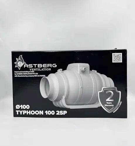 Astberg Typhoon 100/125mm Made In Russia 180-250 CMH Silent Mix Flow/Inline Duct Fan/Circular Duct - Astberg Ventilation