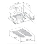 Astberg Heavy Duty Ceiling Mounted Exhaust Metal ASE 1501 (150mm/6) (260CMH) - Astberg Ventilation