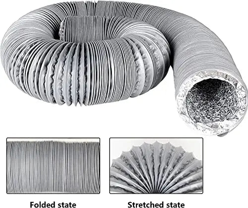 Astberg PVC Flexible Pipe/Insulated Pipe/Chimney pipe/Duct Pipe/Exhaust pipe/Aluminum pipe (150mm/6") - Astberg Ventilation