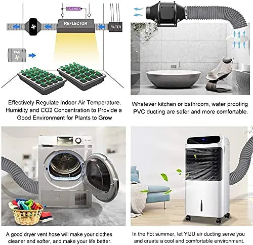 Astberg PVC Flexible Pipe/Insulated Pipe/Chimney pipe/Duct Pipe/Exhaust pipe/Aluminum pipe (200mm/8") - Astberg Ventilation