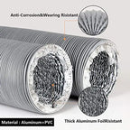 Astberg PVC Flexible Pipe/Insulated Pipe/Chimney pipe/Duct Pipe/Exhaust pipe/Aluminum pipe (150mm/6") - Astberg Ventilation