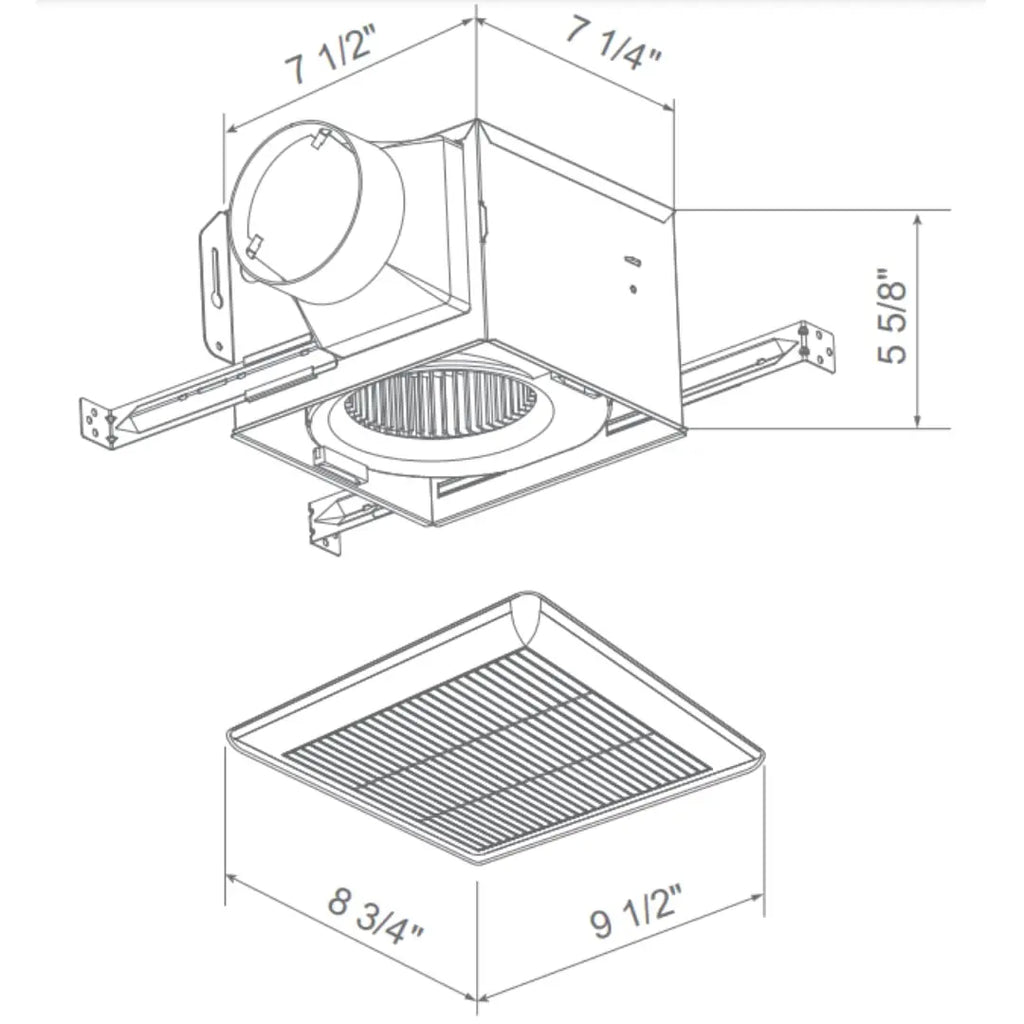 Astberg Heavy Duty Ceiling Mounted Exhaust Fan Metal Asp1001 (100Mm/4) (170Cmh/100Cfm) - Astberg Ventilation