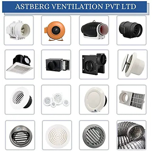 Astberg AF-250P (250mm/10) (1405CMH/826CFM)Silent mix flow / Inline fan / Duct fan / Inline duct fan / Fresh Air Ventilation System - Astberg Ventilation