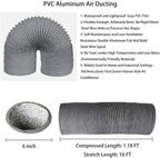 Astberg PVC Flexible Pipe/Insulated Pipe/Chimney pipe/Duct Pipe/Exhaust pipe/Aluminum pipe (200mm/8") - Astberg Ventilation