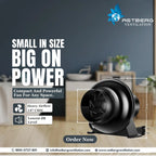 Astberg Micro Jet (100mm/4") (147CMH) (2600RPM) Booster Fan/Silent Mix Flow/Inline Duct Fan/Duct Exhaust/Inline Exhaust/Circular Inline Fan / - Astberg Ventilation