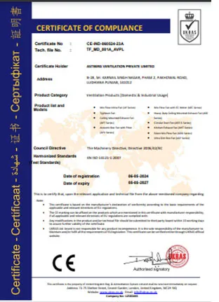 Pdf file showing certifications and achievements of Astberg Ventilation